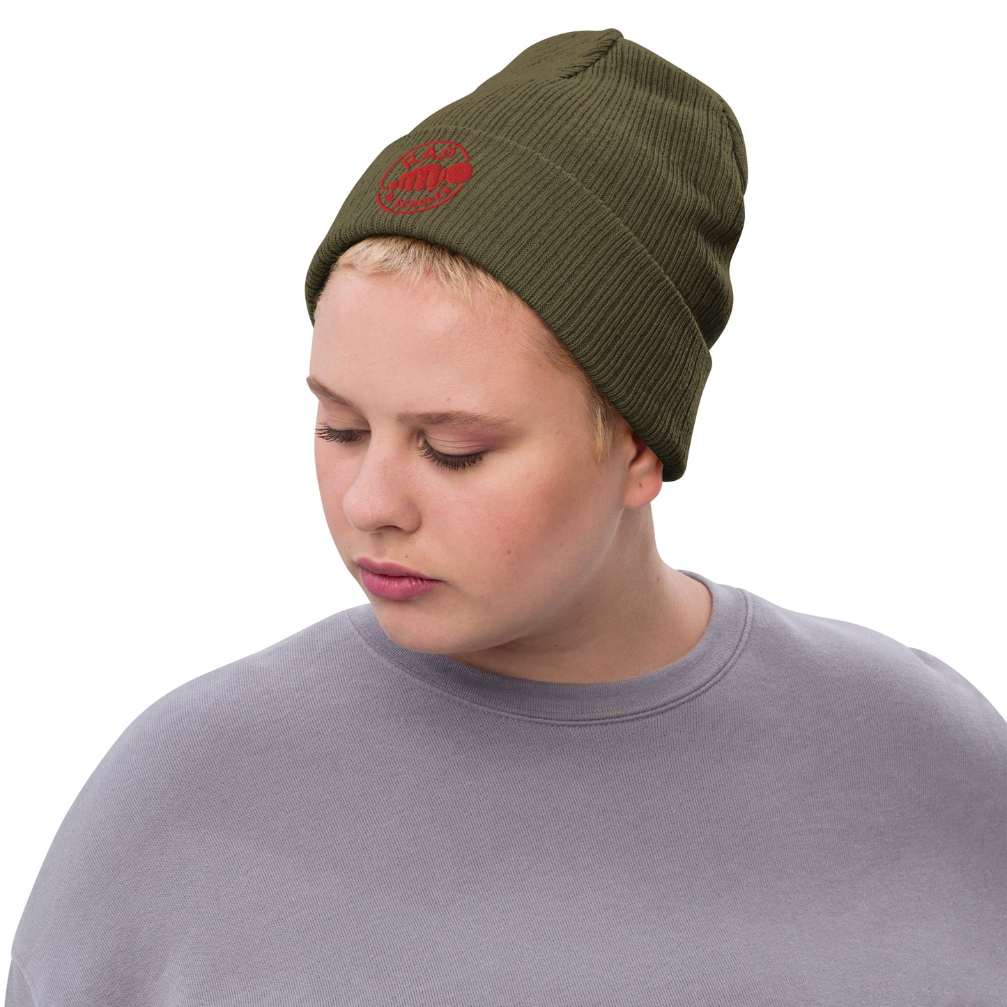 Rap in Schulen Strickmütze mit roter Stickerei