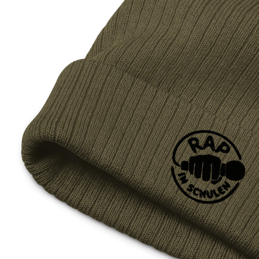 Rap in Schulen Strickmütze mit schwarzer Stickerei