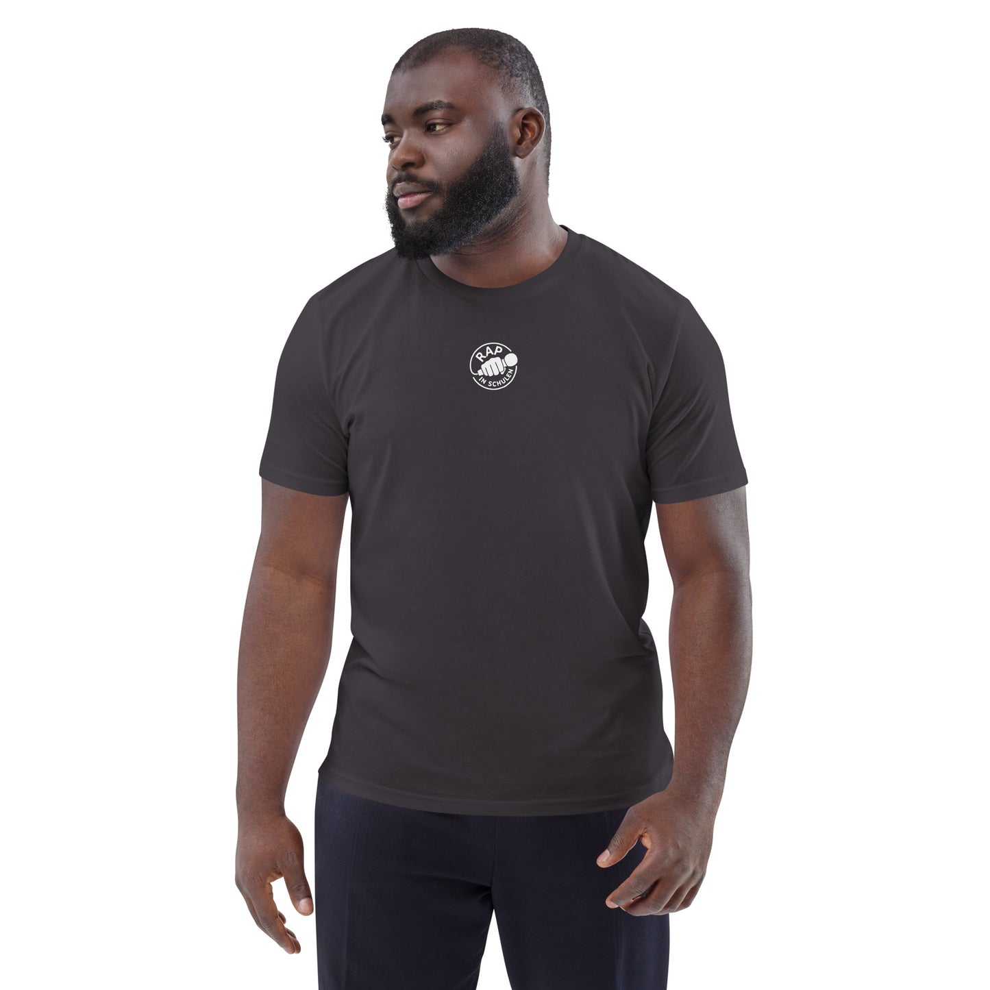Rap In Schulen Unisex-Bio-Baumwoll-T-Shirt Logo weiß klein