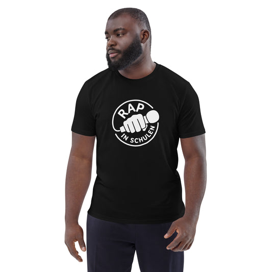 Rap In Schulen Unisex-Bio-Baumwoll-T-Shirt Logo weiß groß