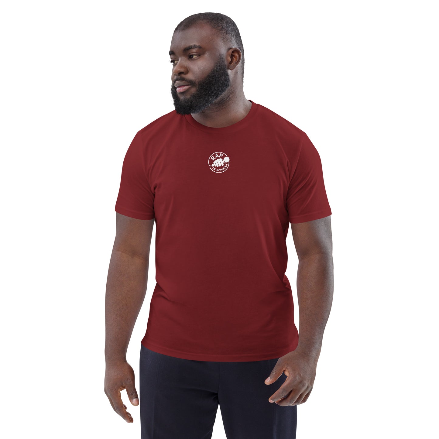 Rap In Schulen Unisex-Bio-Baumwoll-T-Shirt Logo weiß klein