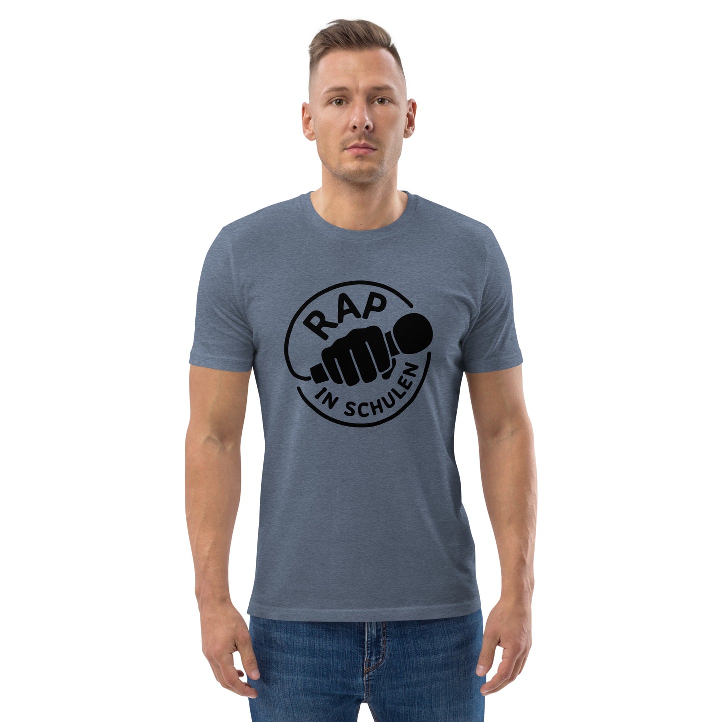 Rap In Schulen Unisex-Bio-Baumwoll-T-Shirt Logo schwarz groß