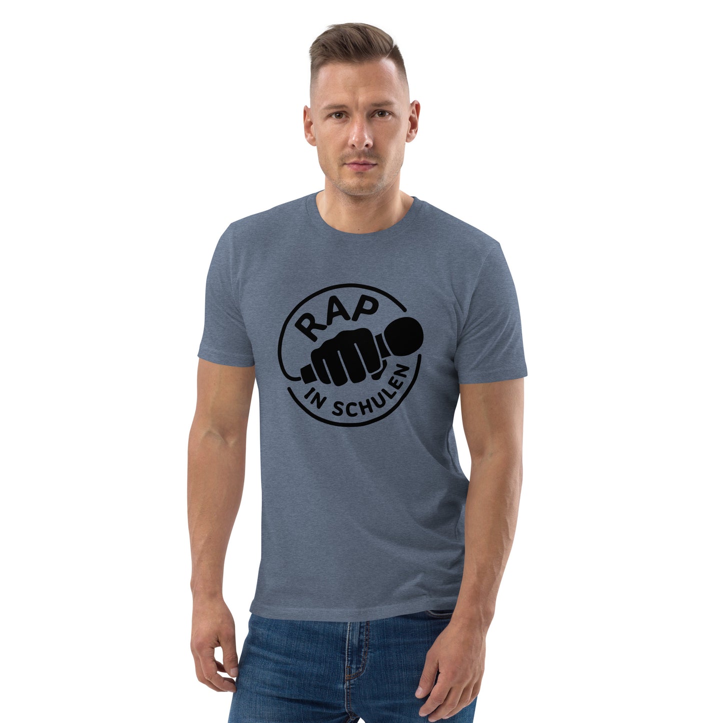Rap In Schulen Unisex-Bio-Baumwoll-T-Shirt Logo schwarz groß