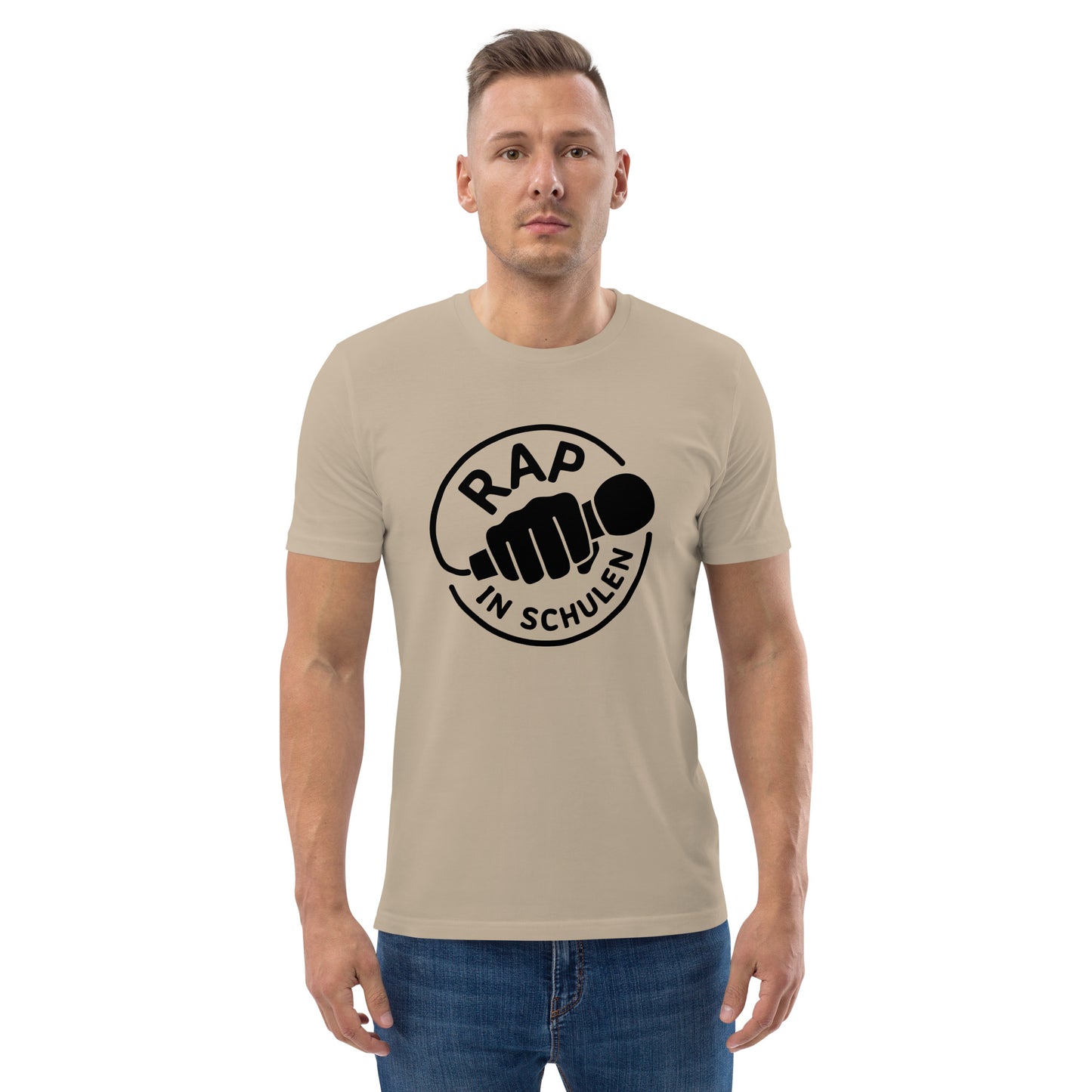 Rap In Schulen Unisex-Bio-Baumwoll-T-Shirt Logo schwarz groß