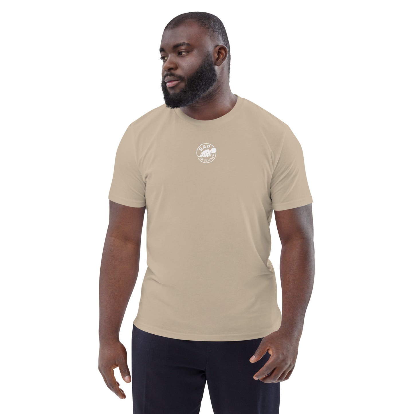 Rap In Schulen Unisex-Bio-Baumwoll-T-Shirt Logo weiß klein