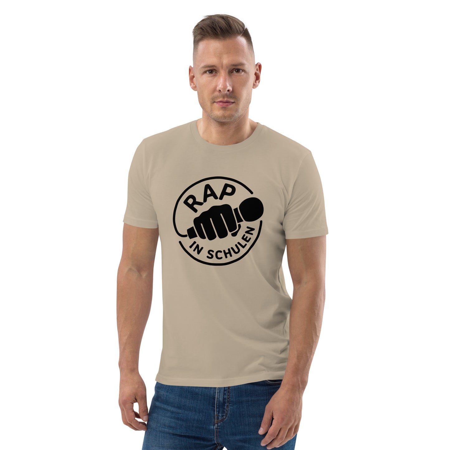 Rap In Schulen Unisex-Bio-Baumwoll-T-Shirt Logo schwarz groß