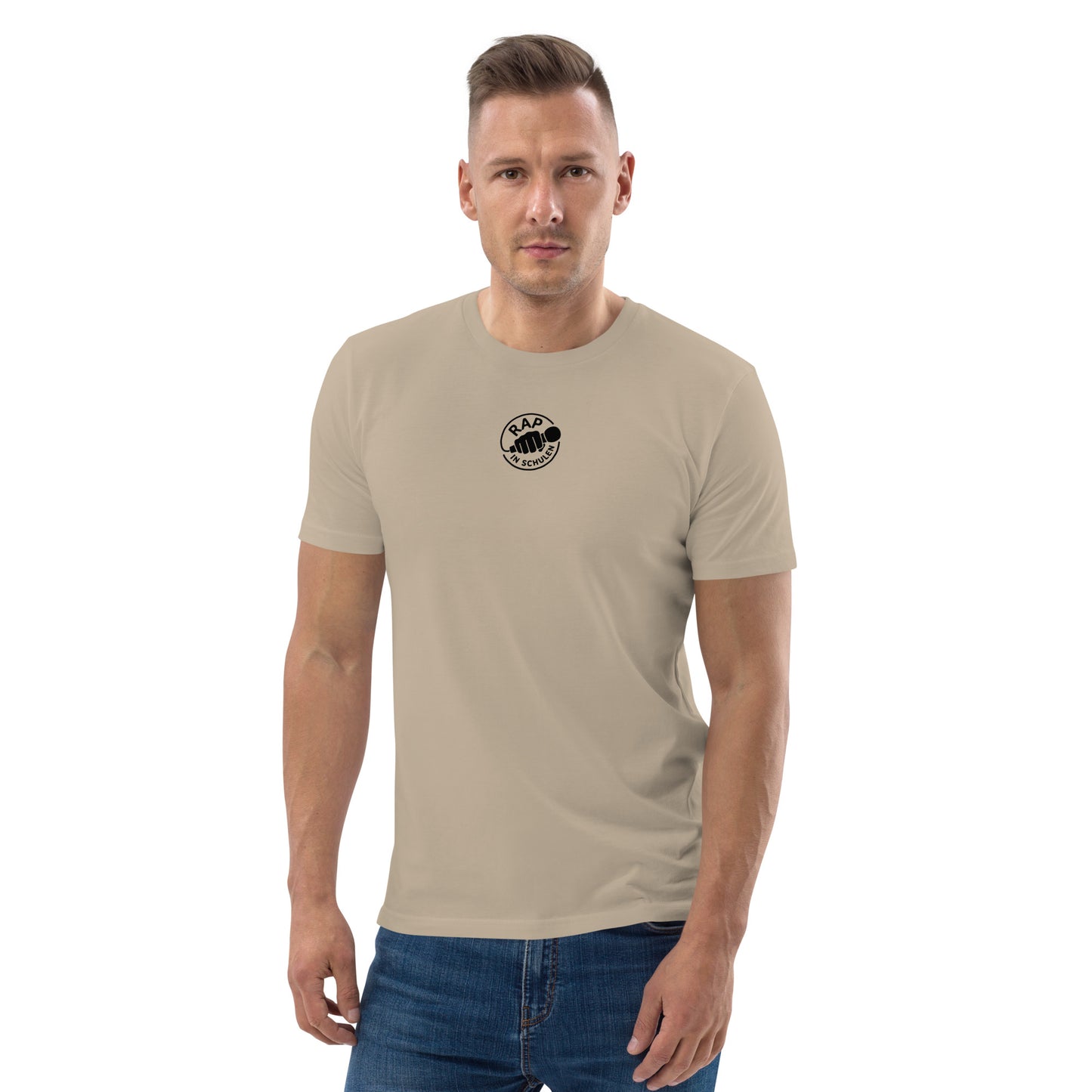 Rap In Schulen Unisex-Bio-Baumwoll-T-Shirt Logo schwarz klein