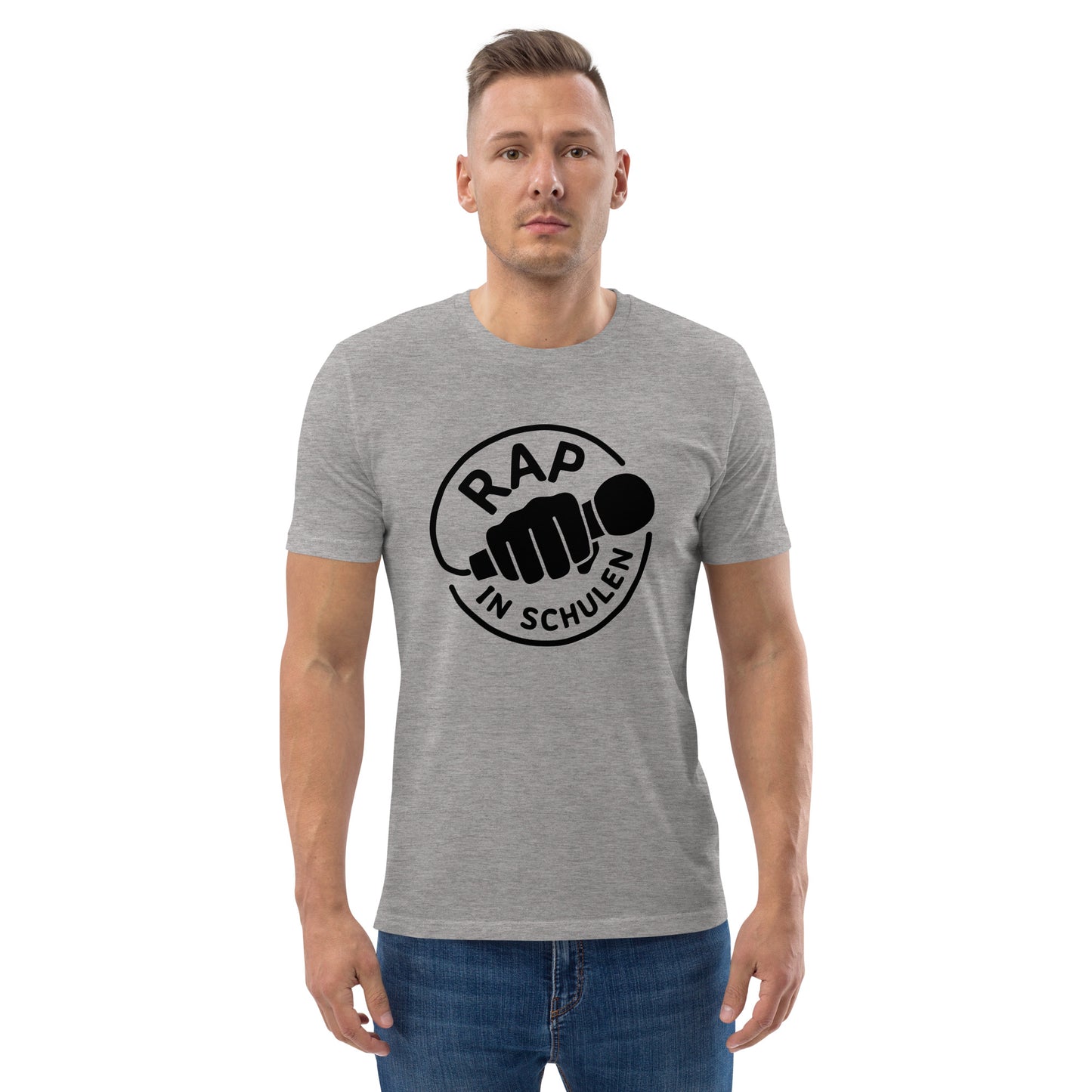 Rap In Schulen Unisex-Bio-Baumwoll-T-Shirt Logo schwarz groß