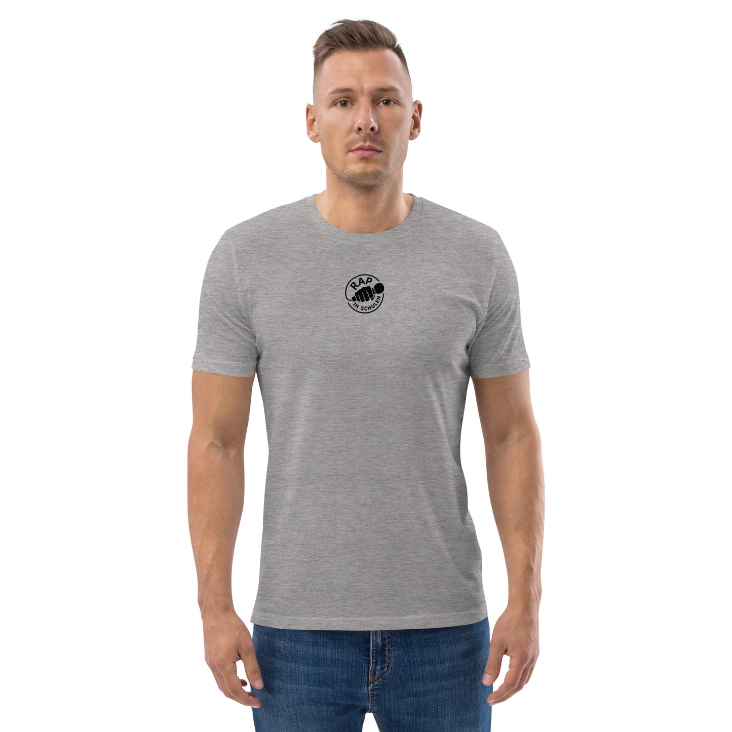 Rap In Schulen Unisex-Bio-Baumwoll-T-Shirt Logo schwarz klein