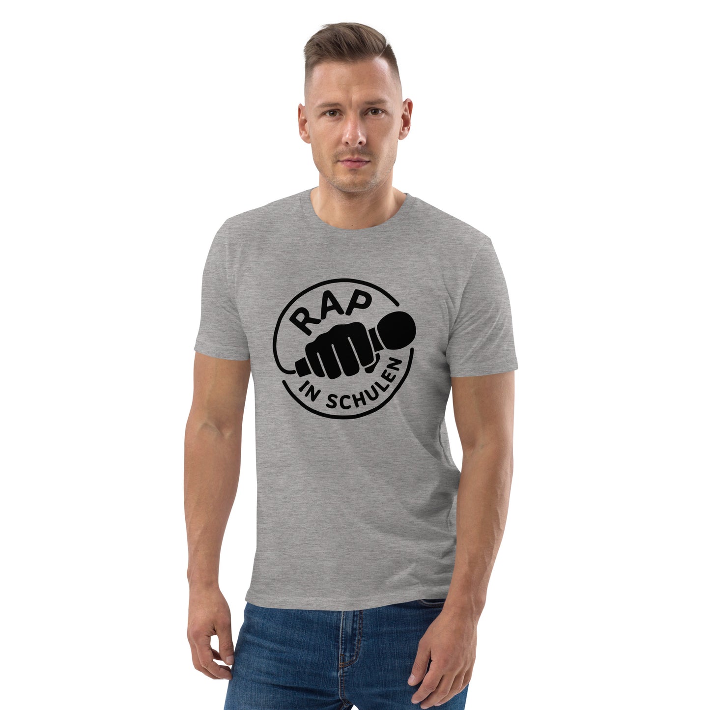 Rap In Schulen Unisex-Bio-Baumwoll-T-Shirt Logo schwarz groß