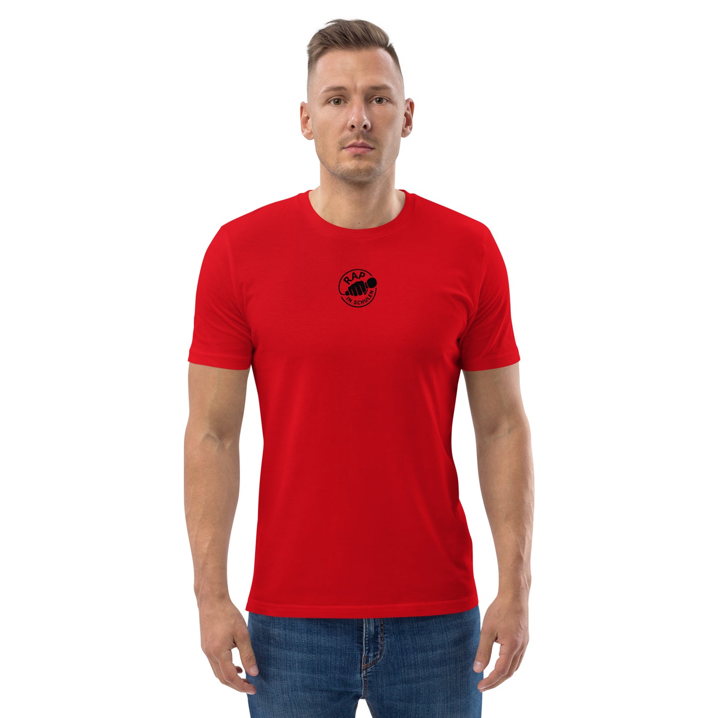 Rap In Schulen Unisex-Bio-Baumwoll-T-Shirt Logo schwarz klein