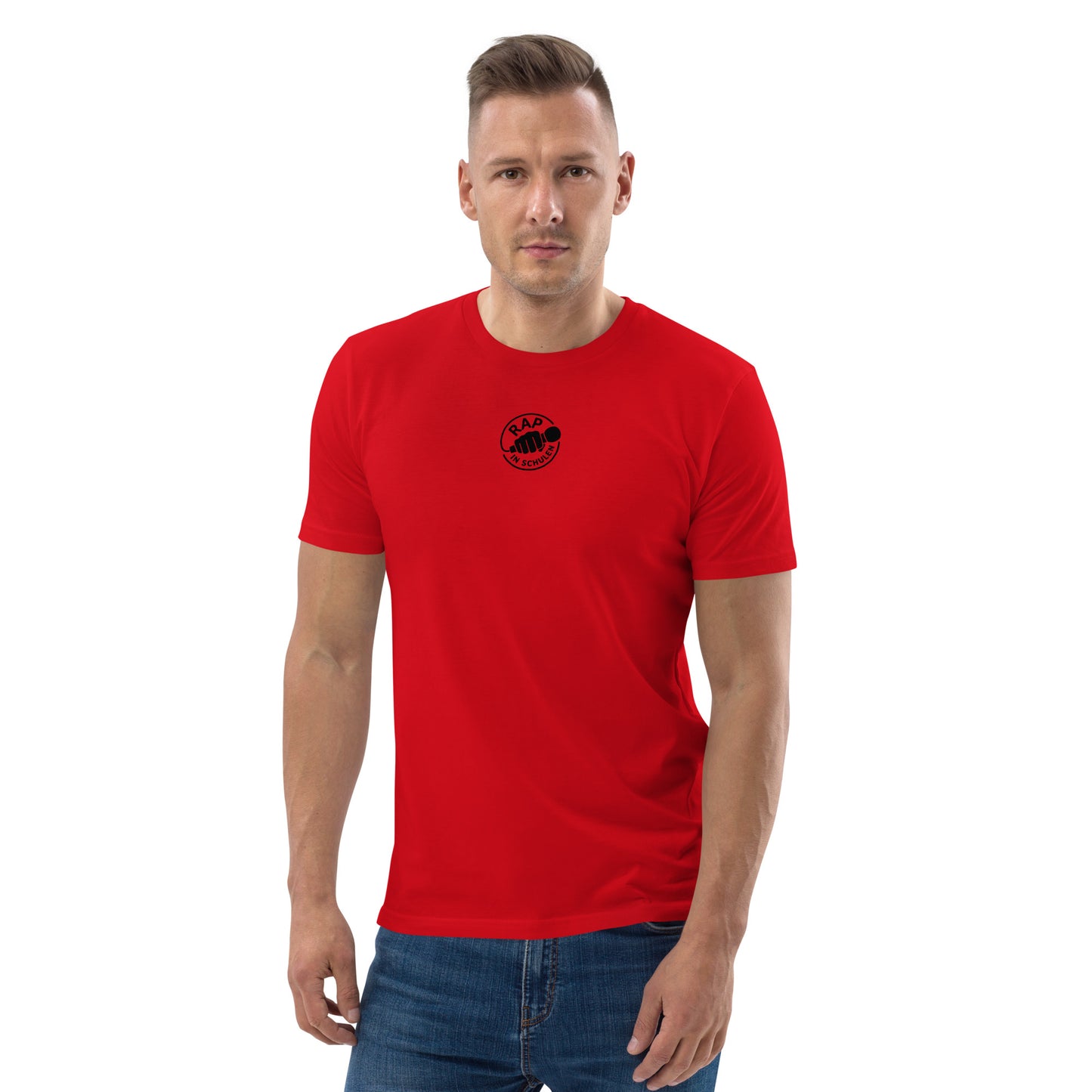 Rap In Schulen Unisex-Bio-Baumwoll-T-Shirt Logo schwarz klein