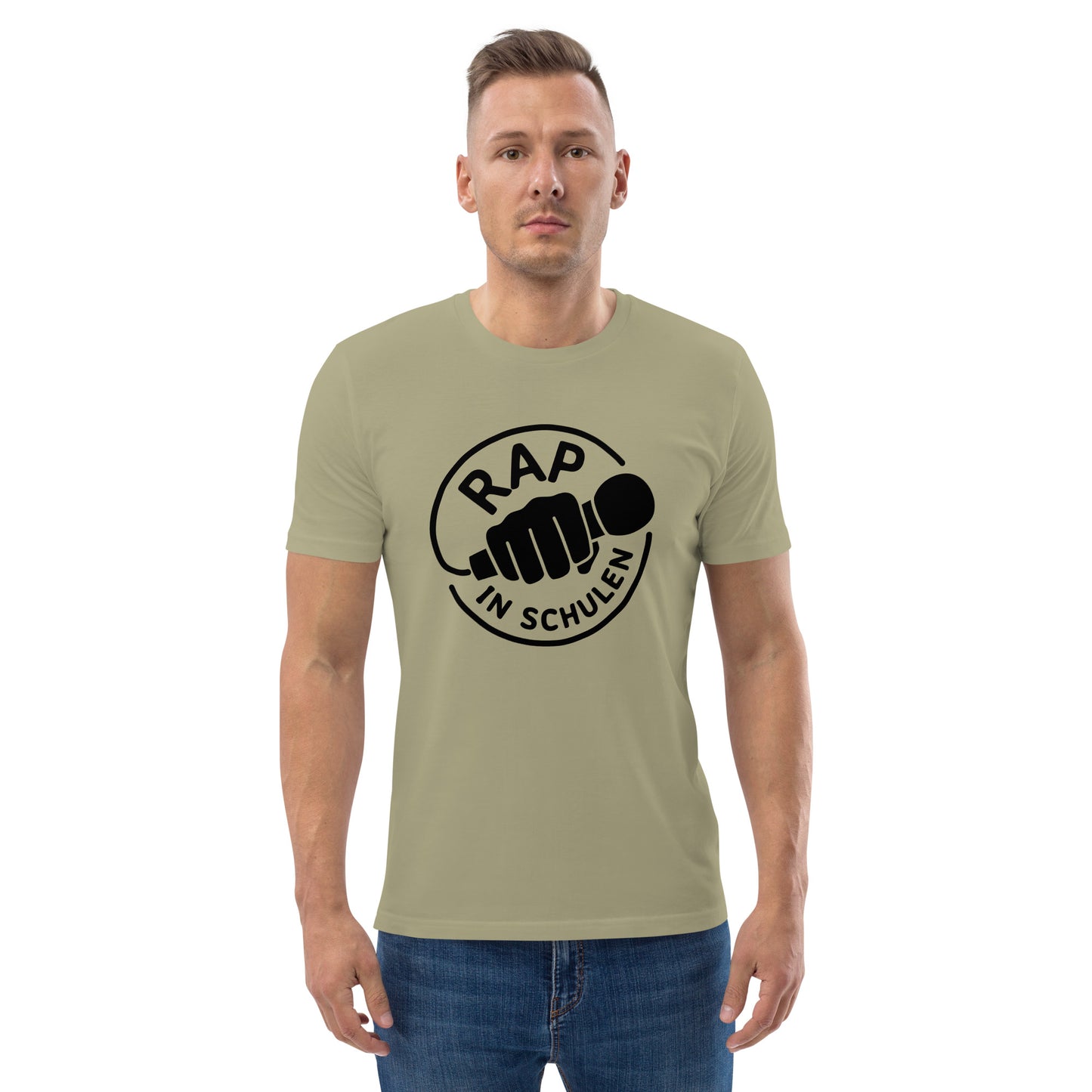 Rap In Schulen Unisex-Bio-Baumwoll-T-Shirt Logo schwarz groß