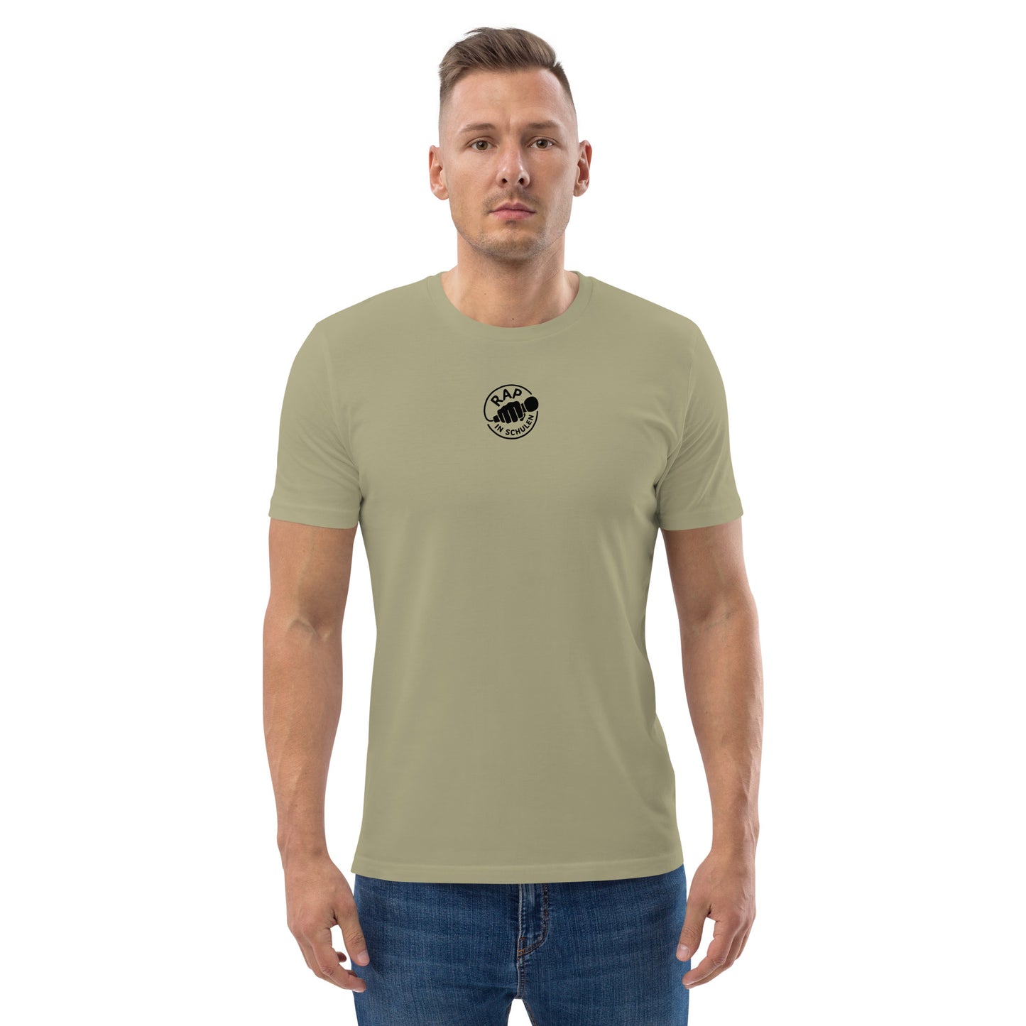 Rap In Schulen Unisex-Bio-Baumwoll-T-Shirt Logo schwarz klein