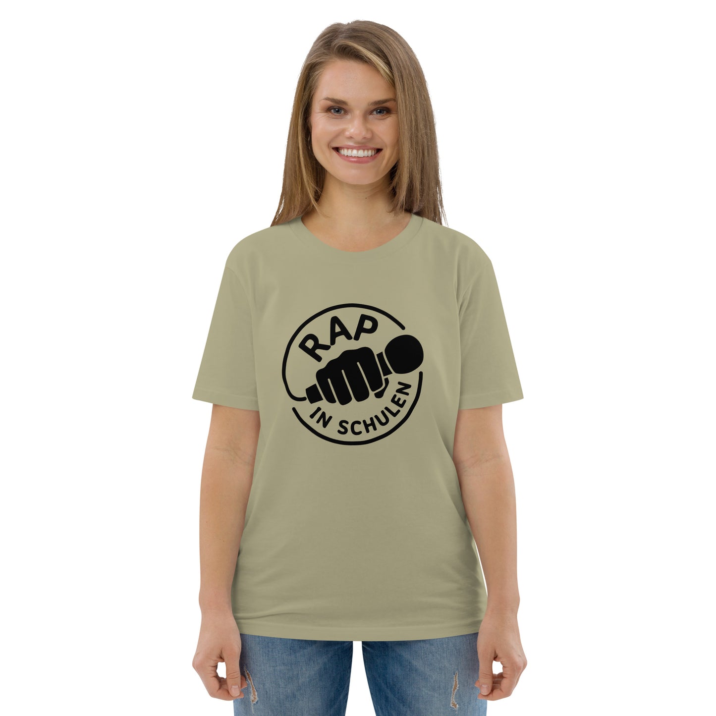 Rap In Schulen Unisex-Bio-Baumwoll-T-Shirt Logo schwarz groß