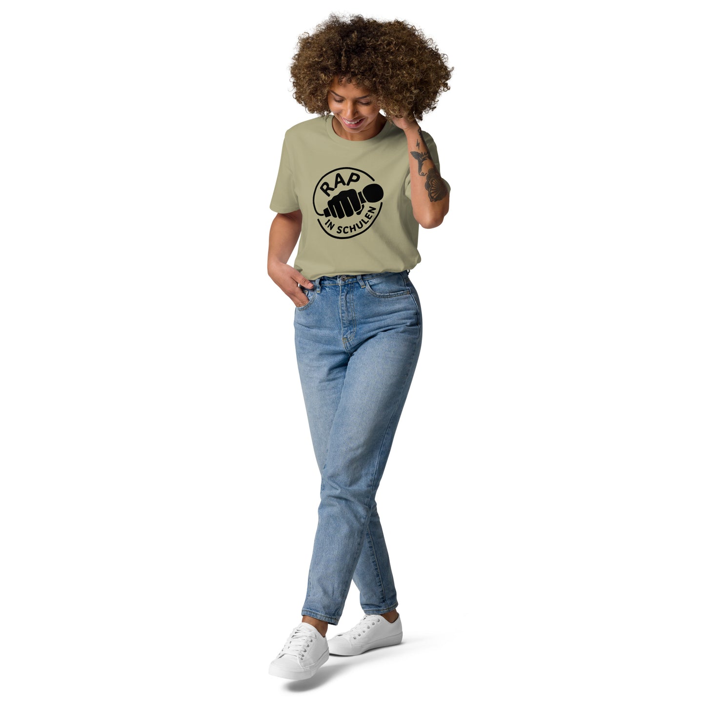 Rap In Schulen Unisex-Bio-Baumwoll-T-Shirt Logo schwarz groß