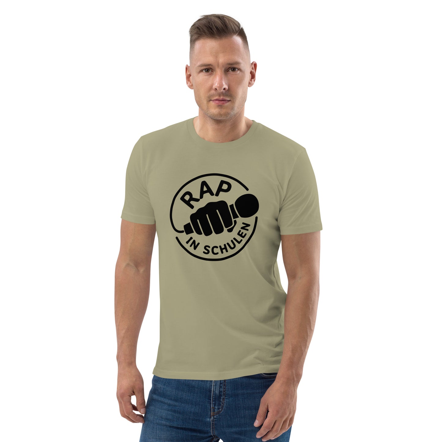 Rap In Schulen Unisex-Bio-Baumwoll-T-Shirt Logo schwarz groß