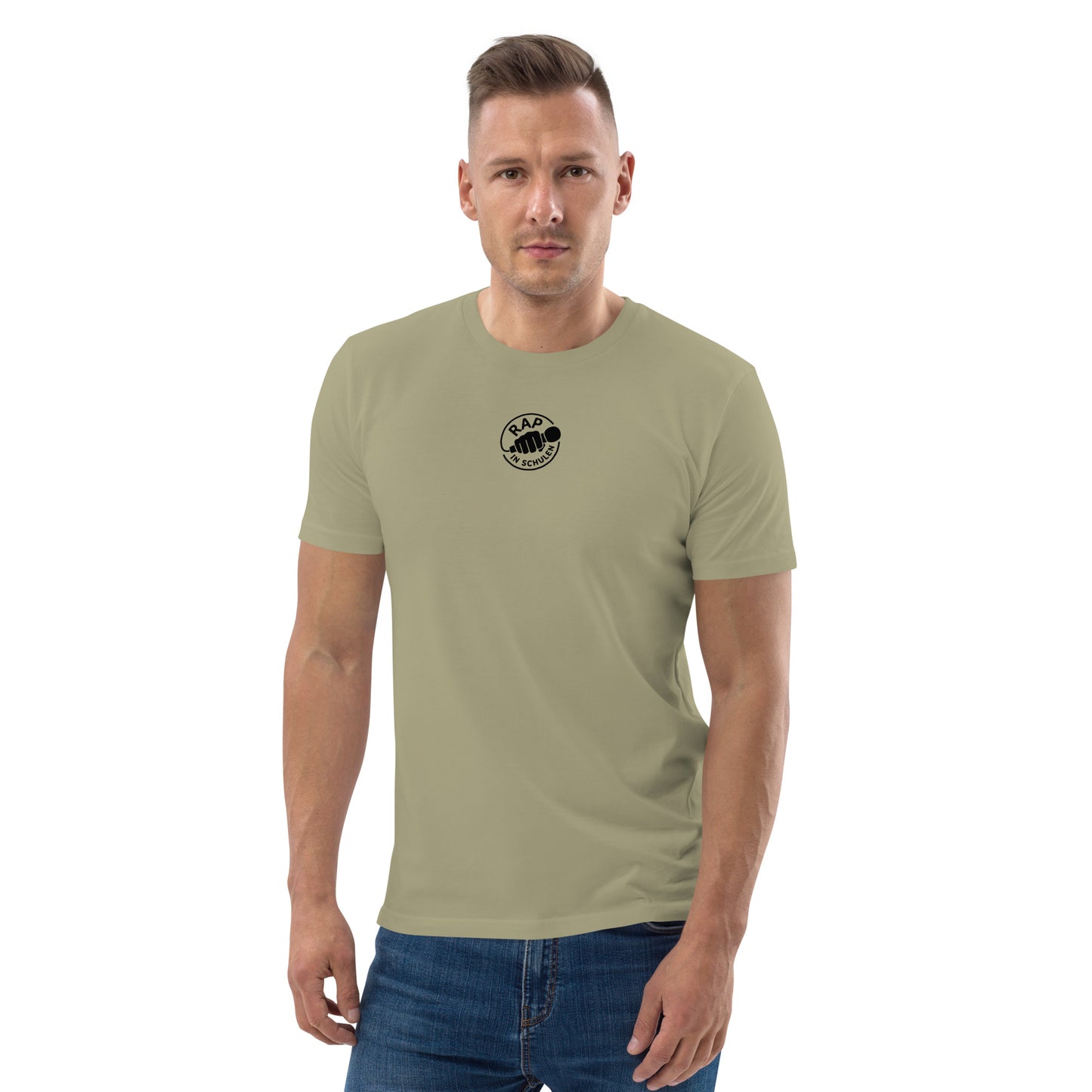 Rap In Schulen Unisex-Bio-Baumwoll-T-Shirt Logo schwarz klein